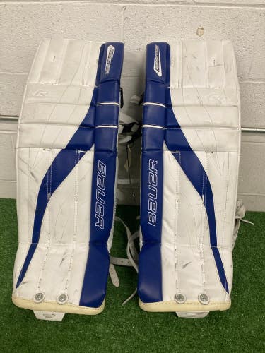 Blue 30" Junior Bauer Reactor 2000 Goalie Leg Pads (Used)