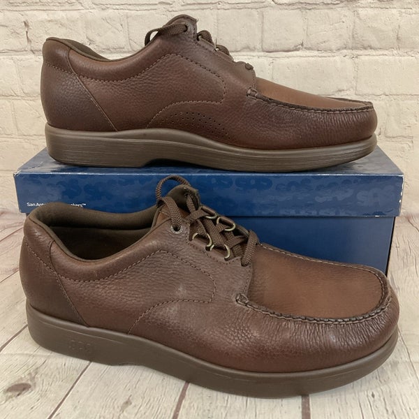 SAS 1520-183 Men's 'BOUT TIME Leather Lace Up Loafer Mulch Brown US 10 M