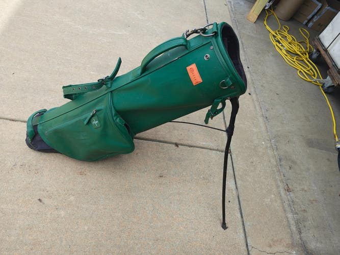 Sitch Golf Leather 2 Divider Single Strap Stand Bag Green