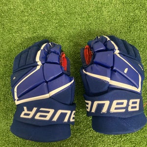 Blue Junior Bauer Vapor 3X Gloves 12" (Used)