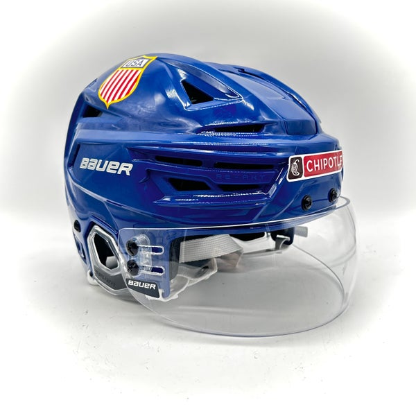 Bauer Re-Akt 155 - Team USA Used Large Pro Stock Helmet (Blue)
