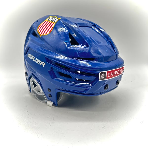 Bauer Re-Akt 155 - Team USA Used Medium Pro Stock Helmet (Blue)