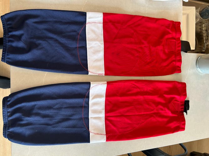 Large Senior Premium Hockey Socks (Used - Like New) Red, White, & Blue