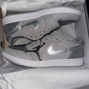 Below Retail Silver Adult Size M 12.0 (W 13.0) Air Jordan Jordan 1 Low Shoes (New)