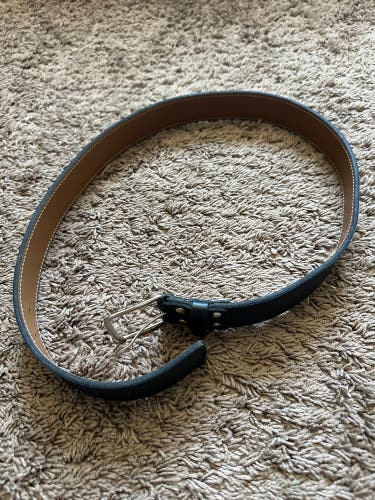 TCK Premium Leather Belt Baseball 36" Black New