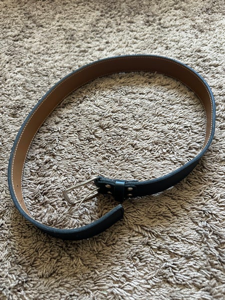 TCK Premium Leather Belt Baseball 36" Black New