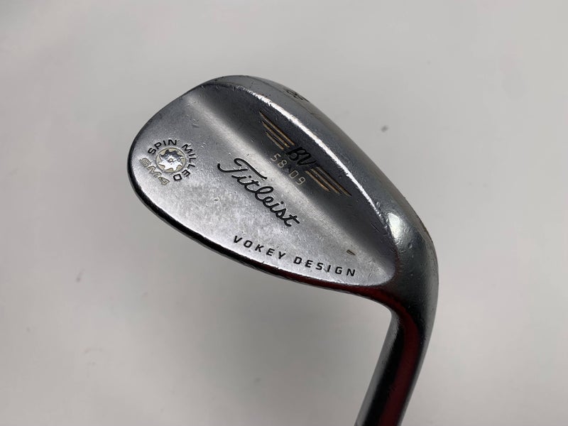 Titleist Vokey Spin Milled SM4 Chrome Lob Wedge 58* 9 Wedge Steel Mens RH
