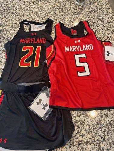 Under Armour UMD Maryland lacrosse womens uniform & reversible NEW S small