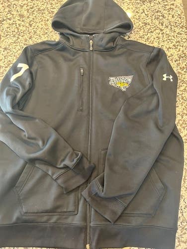 Under Armour Towson lacrosse team gear zip hoodie mens L large black