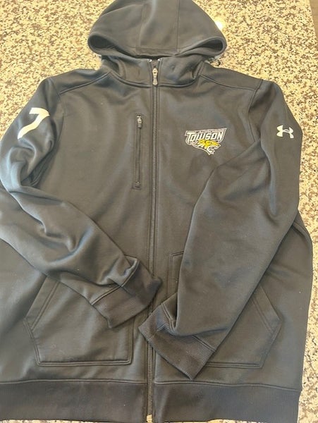 Under Armour Towson lacrosse team gear zip hoodie mens L large black
