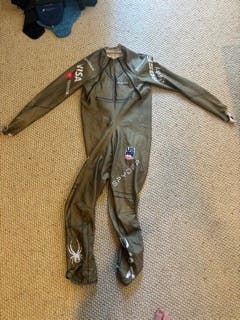 Men's Large Spyder Green US Ski Team Speed Suit (Lightly Used) FIS Legal