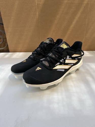Adidas Adizero Afterburner 9 Mens Size 9 Black Gold Metal Baseball Cleat IG9615
