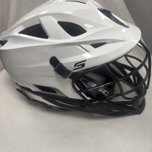 Youth Adjustable Size R Cascade S Lacrosse Helmet.  White.