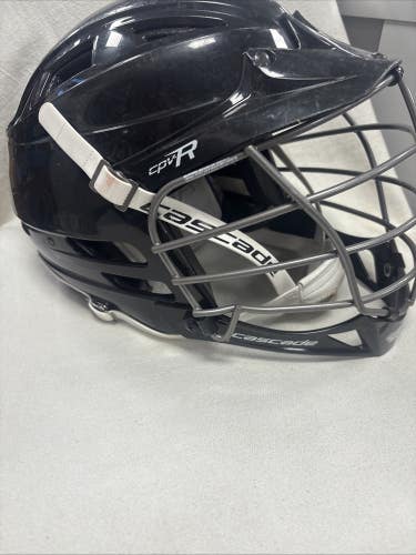 Adult Size S/M Adjustable Cascade CPV-R Lacrosse Helmet. Black.