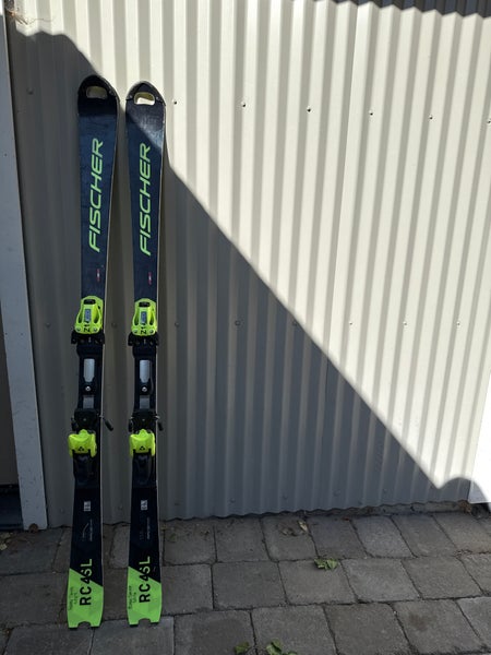 Unisex Fischer 158 cm Racing RC4 World Cup SL Skis With Bindings Max Din 14 (Used)