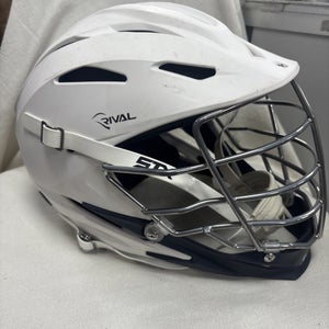 Adult Adjustable Size Large /Xlarge Schutt Rival Lacrosse Helmet.  White.
