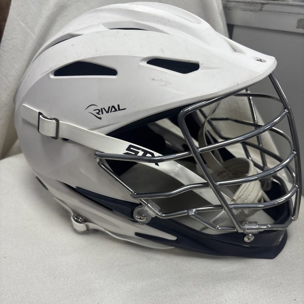 Adult Adjustable Size Large /Xlarge Schutt Rival Lacrosse Helmet.  White.