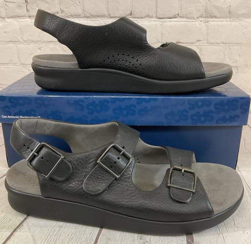 SAS 1820-013 Men's BRAVO Leather Heel Strap Sandal Black US 12 M