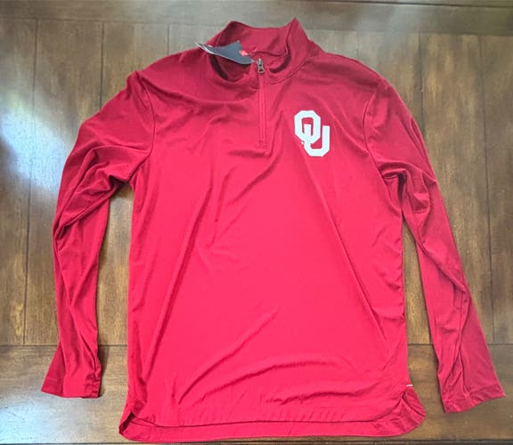 Oklahoma Sooners  Pullover Adult Large  1/4 Zip Dri Fit NWT