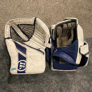 Warrior hockey goalie glove and blocker