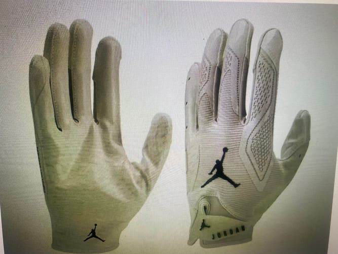 Jordan Fly Lock 2.0 Football Gloves, Large, White, BRAND NEW!!