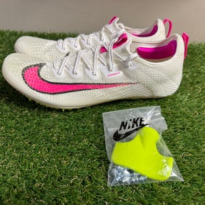 Nike Zoom Superfly Elite 2 Track Spikes Shoes White Pink CD4382-101 Mens 9 NEW