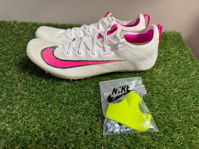 Nike Zoom Superfly Elite 2 Track Spikes Shoes White Pink CD4382-101 Mens 9 NEW