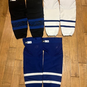 3x Pairs Home/Away/Alternate Pro Stock Toronto Maple Leafs Adidas Pro Hockey Socks Large