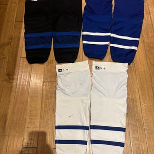 3x Pairs Home/Away/Alternate Pro Stock Toronto Maple Leafs Adidas Pro Hockey Socks XL