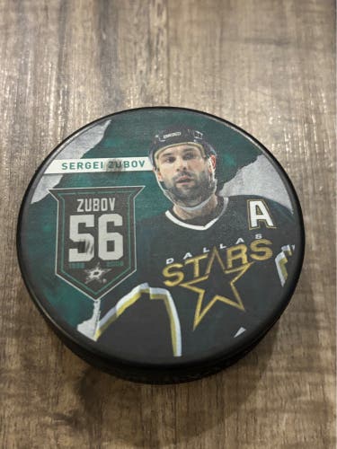 Dallas Stars NHL Sergei Zubov Retirement Hockey Puck