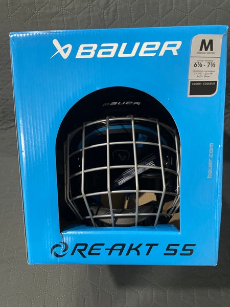 New Bauer Re-akt 55 Combo Helmet Black Medium