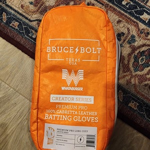 YXL Bruce Bolt  Long Cuff Wataburger Batting Gloves (New)