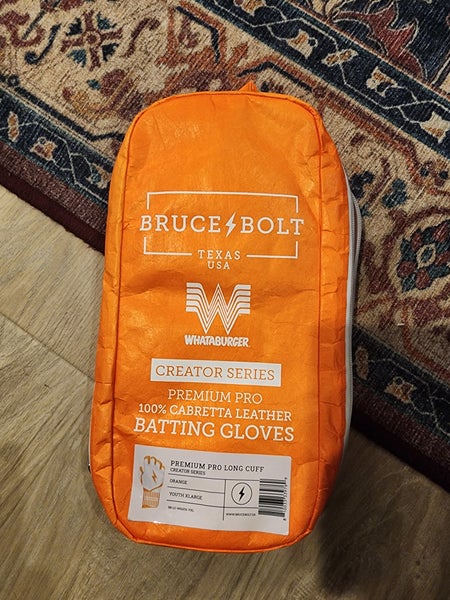 YXL Bruce Bolt  Long Cuff Wataburger Batting Gloves (New)