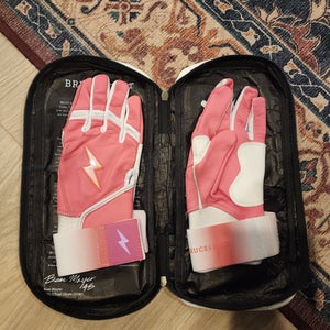 YXL Bruce Bolt Pink Batting Gloves (New)