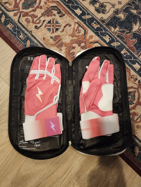 YXL Bruce Bolt Pink Batting Gloves (New)