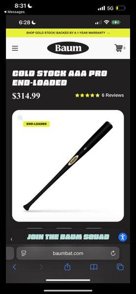 *NEW* Baum Bat Gold Enload Flared 33in 30oz