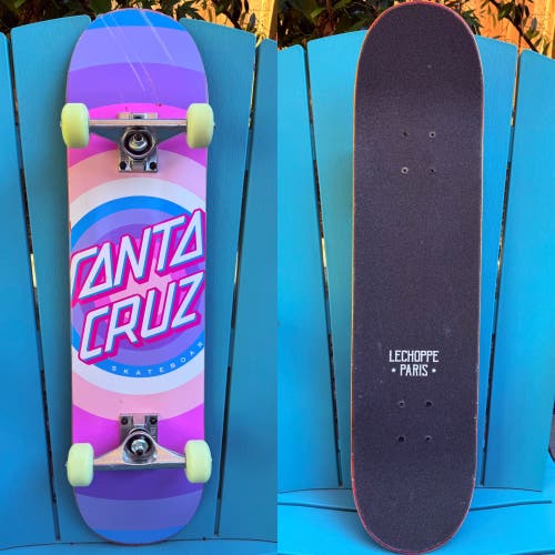 SANTA CRUZ SKATEBOARDS GLEAM DOT COMPLETE SKATEBOARD 7.75” PINK PURPLE - VENTURE TRUCKS