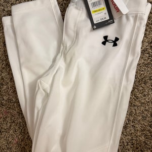 White Size 8 Youth Under Armour Game Pants (New)