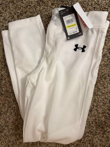 White Size 8 Youth Under Armour Game Pants (New)