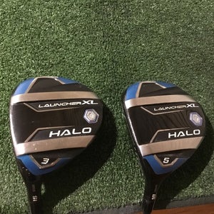 Cleveland Left Handed Launcher XL Halo Woods Set (3W & 5W) Seniors 55g Graphite