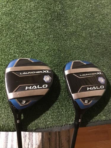 Cleveland Left Handed Launcher XL Halo Woods Set (3W & 5W) Seniors 55g Graphite