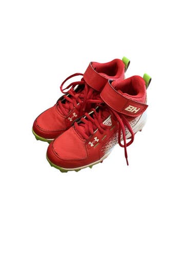 Used Under Armour BASEBALL CLEATS BB/SB Cleats Red Youth 12.0 11884-S000049614