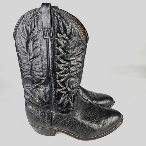 VTG Palomino 932 Black Mens Size 11 EEE Leather USA Western Cowboy Boots Shoes