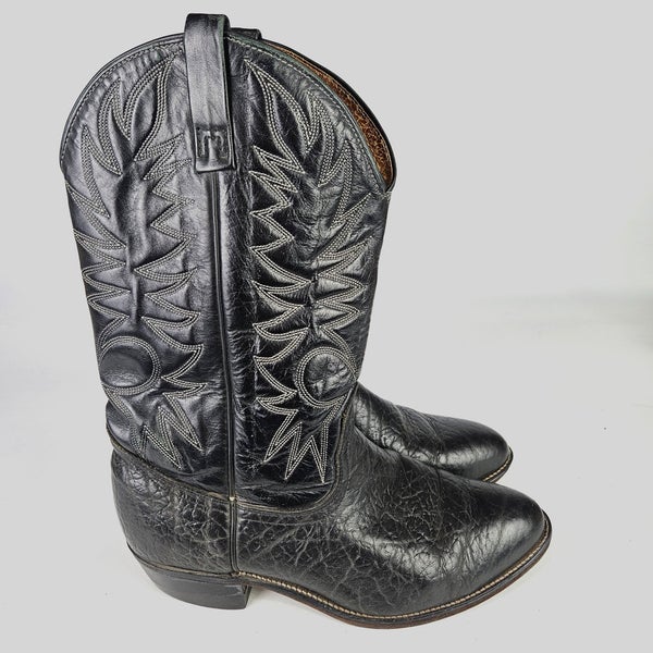 VTG Palomino 932 Black Mens Size 11 EEE Leather USA Western Cowboy Boots Shoes
