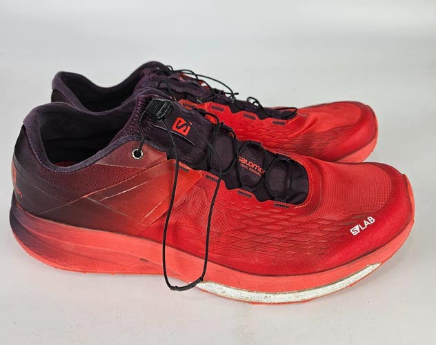 Salomon S-Lab Ultra 2 Red Running Hiking Shoe Sneaker Men's Size: 11.5
