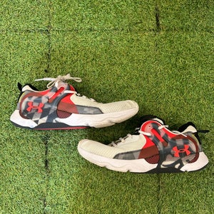 Men's 12.0 Under Armour White Maryland Terrapins HOVR Apex 3 Sneakers (Used)