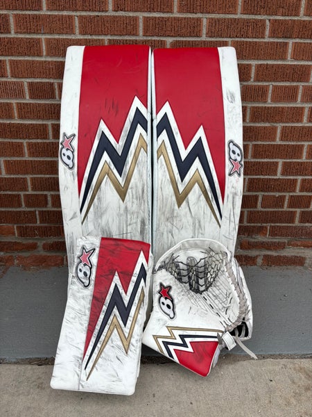 Charlotte Checkers Cooper Black Brian's Optik 4 Regular Goalie Full Set Pro Stock 38+1 (Used)