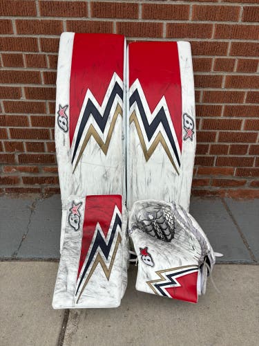 Charlotte Checkers Cooper Black Brian's Optik 4 Regular Goalie Full Set Pro Stock 38+1 (Used)