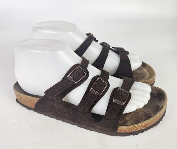 Birkenstock Florida Mocha Brown Suede Leather Sandals Slides Women's 39 / 8