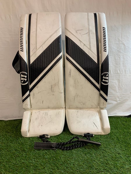 White 32" Intermediate Warrior Ritual g6 Goalie Leg Pads (Used)